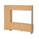 Mobile TV rovere e bianco lucido 208x48x182h cm 2 ante e 2 cassetti - Calabria