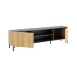 Mobile TV rovere nodi e antracite 161x35x45h cm 2 ante - Arya