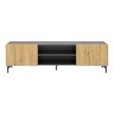 Mobile TV rovere nodi e antracite 161x35x45h cm 2 ante - Arya