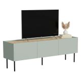 Mobile TV verde e rovere 150x40x52h cm 3 ante - Calanna