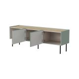 Mobile TV verde e rovere 150x40x52h cm 3 ante - Calanna