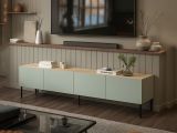 Mobile TV verde e rovere 200x40x52h cm 4 ante - Scopa
