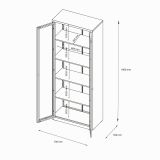 Mobile vetrina 2 ante 70x35x180h cm panna - Izano