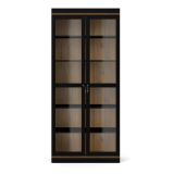 Mobile vetrina 2 ante 88x36x200h cm nero e noce - Axinte
