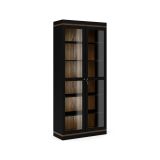 Mobile vetrina 2 ante 88x36x200h cm nero e noce - Axinte