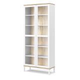Mobile vetrina 2 ante 88x36x202h cm bianco e quercia - Hudhud