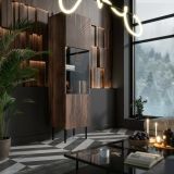 Mobile vetrina 50x40x187h cm noce - Triulzi