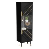 Mobile vetrina 54x40x180h cm nero e oro - Ippoliti