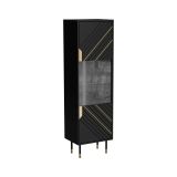 Mobile vetrina 54x40x180h cm nero e oro - Ippoliti