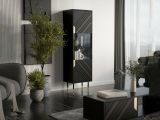 Mobile vetrina 54x40x180h cm nero e oro - Ippoliti
