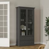 Mobile vetrina cucina classico 2 ante 96x41x200h cm grigio - Honore