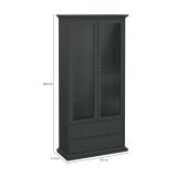 Mobile vetrina cucina classico 2 ante 96x41x200h cm grigio - Honore