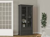 Mobile vetrina cucina classico 2 ante 96x41x200h cm grigio - Honore