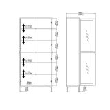 Mobile vetrina luminoso 2 ante 88x36x202h cm bianco - Wutip