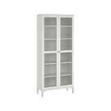 Mobile vetrina luminoso 2 ante 88x36x202h cm bianco - Wutip