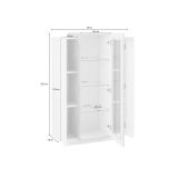Mobile vetrina salotto 3 ante 80x38x121h cm bianco lucido e cemento - Ablaze
