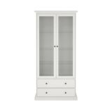 Mobile vetrina vintage 2 ante 96x41x200h cm bianco - Honore