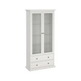Mobile vetrina vintage 2 ante 96x41x200h cm bianco - Honore