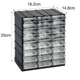 Organiser antracite cassetti scorrevoli 19x23h cm - Atanasia