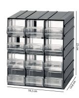 Organiser antracite con cassetti 19x23h cm - Atanasia