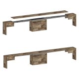 Panca allungabile effetto legno acero 290x25x45h cm - Quedan