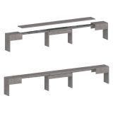 Panca allungabile grigia 290x25x45h cm - Quedan