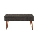 Panca Alph, Panchina multiuso, Seduta per ospiti, Cassapanca multifunzione, 90x39h40 cm, Noce e Antracite
