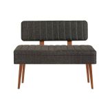 Panca Alpha, Panchina multiuso, Seduta per ospiti, Cassapanca multifunzione, 90x39h40 cm, Noce e Antracite