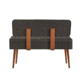 Panca Alpha, Panchina multiuso, Seduta per ospiti, Cassapanca multifunzione, 90x39h40 cm, Noce e Antracite