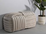 Panca design crema 90x45x45h cm - Calcea