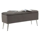 Panca elegante grigia e argento 112x42x50h cm - Aiano