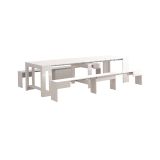 Panca estensibile bianca lucida 290x25x45h cm - Quedan