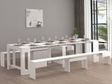 Panca estensibile bianca lucida 290x25x45h cm - Quedan