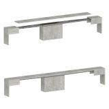 Panca estensibile cemento 290x25x45h cm - Yutu