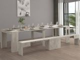 Panca estensibile cemento 290x25x45h cm - Yutu