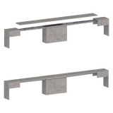 Panca grigia allungabile 290x25x45h cm - Yutu