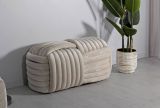 Panca Marokopa, Panchina multiuso, Seduta per ospiti, Cassapanca multifunzione, 90x45 h45 cm, Crema