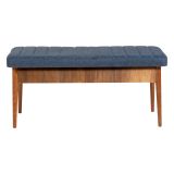 Panca Marrone Noce blu Peso Supportato 130 kg Colore Struttura blu 110x40x48h cm, Altezza Seduta 48 cm - Arielli
