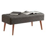 Panca Marrone Noce Nero Antracite Peso Supportato 130 kg Colore Struttura Nero 105x40x49h cm, Altezza Seduta 40 cm - Falcon