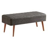 Panca Marrone Noce Nero Antracite Peso Supportato 130 kg Colore Struttura Nero 105x40x49h cm, Altezza Seduta 40 cm - Falcon