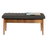 Panca Marrone Noce Nero Antracite Peso Supportato 130 kg Colore Struttura Nero 110x40x48h cm, Altezza Seduta 48 cm - Arielli