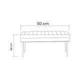 Panca Marrone Noce Nero Antracite Peso Supportato 130 kg Colore Struttura Nero 110x40x48h cm, Altezza Seduta 48 cm - Arielli