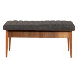 Panca Marrone Noce Nero Antracite Peso Supportato 130 kg Colore Struttura Nero 110x40x48h cm, Altezza Seduta 48 cm - Arielli