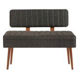 Panca Marrone Noce Nero Antracite Peso Supportato 150 kg Colore Struttura Nero 105x40x85h cm, Altezza Seduta 40 cm - Barthelemy
