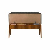 Panca Marrone Noce Nero Antracite Peso Supportato 150 kg Colore Struttura Nero 110x40x85h cm, Altezza Seduta 48 cm - Salento