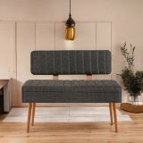 Panca Marrone Quercia Nero Antracite Peso Supportato 150 kg Colore Struttura Nero 105x40x85h cm, Altezza Seduta 40 cm - Barthelemy