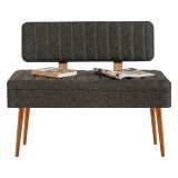 Panca Marrone Quercia Nero Antracite Peso Supportato 150 kg Colore Struttura Nero 105x40x85h cm, Altezza Seduta 40 cm - Barthelemy