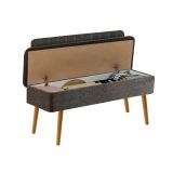 Panca Marrone Quercia Nero Antracite Peso Supportato 150 kg Colore Struttura Nero 105x40x85h cm, Altezza Seduta 40 cm - Barthelemy