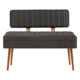 Panca Marrone Quercia Nero Antracite Peso Supportato 150 kg Colore Struttura Nero 105x40x85h cm, Altezza Seduta 40 cm - Barthelemy