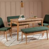 Panca Marrone Quercia Verde Peso Supportato 150 kg Colore Struttura Verde 110x40x85h cm, Altezza Seduta 48 cm - Salento